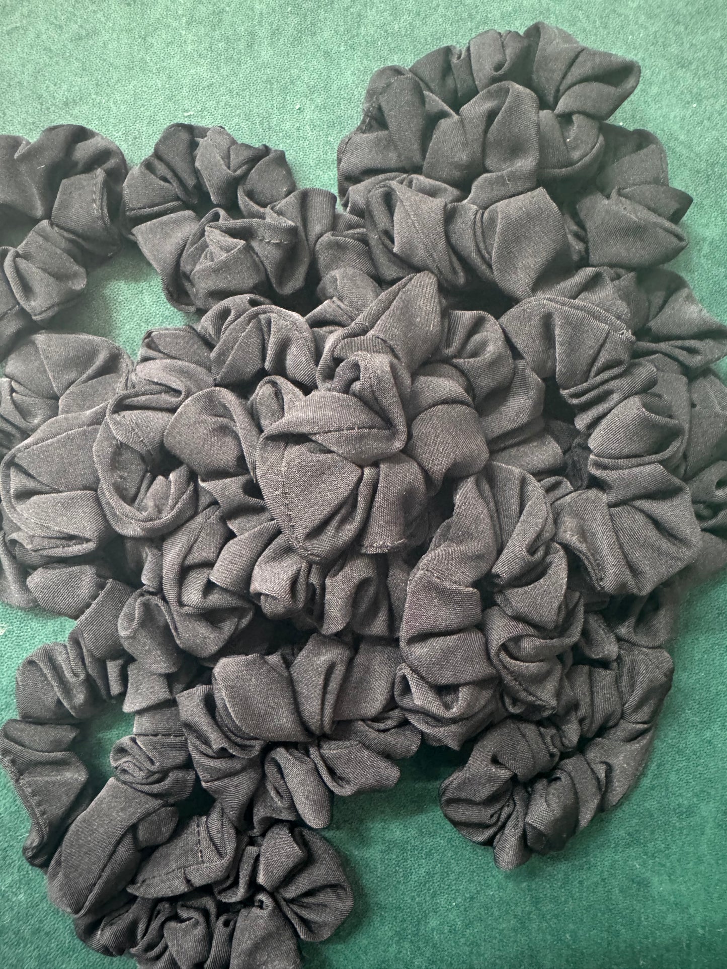 Soft black scrunchies
