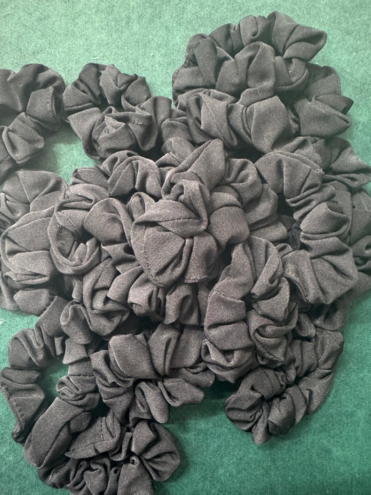 Soft black scrunchies