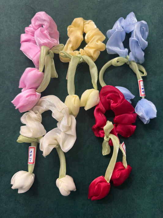 Satin tulip scrunchie
