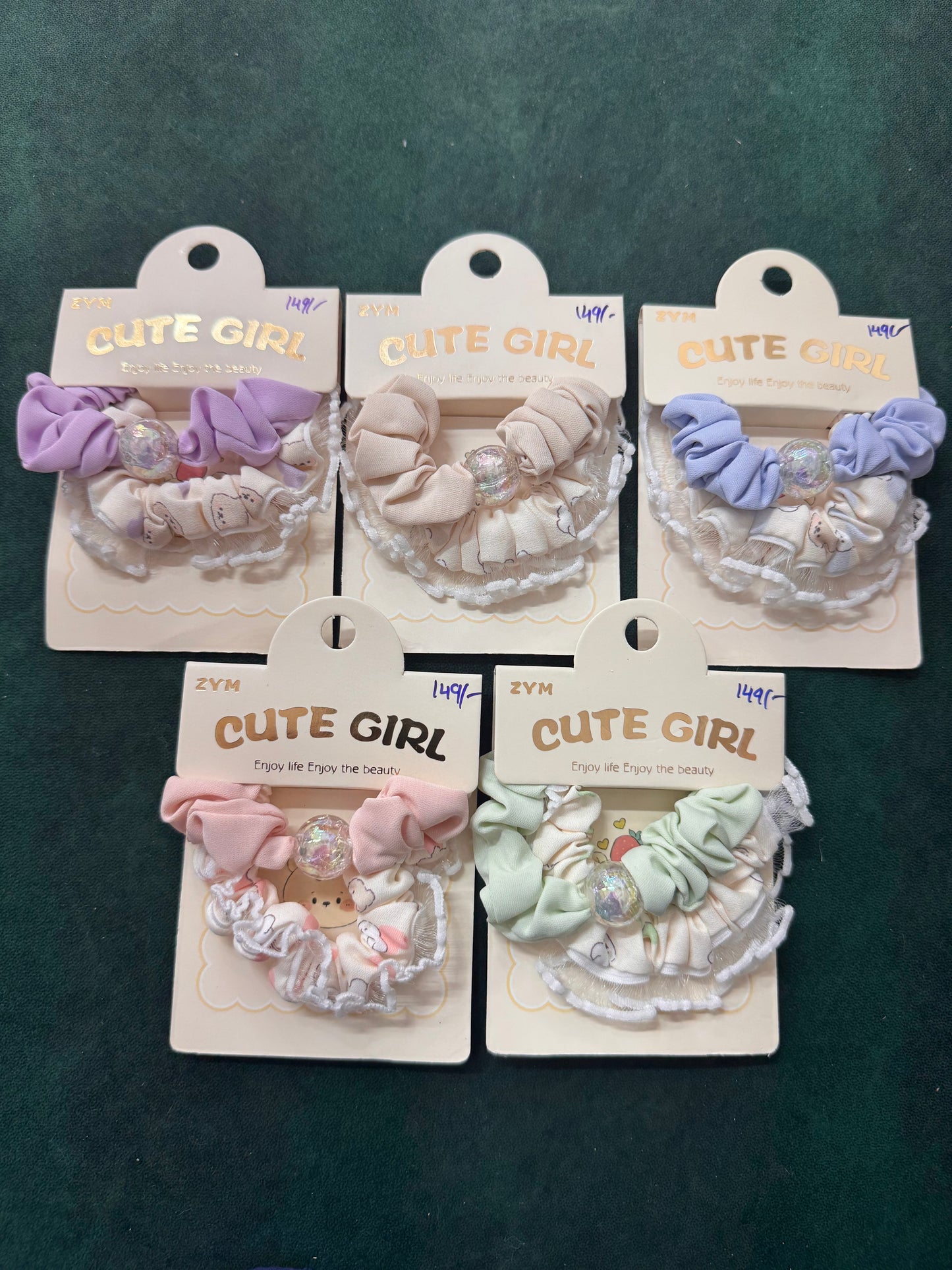 Stone scrunchies set of 2