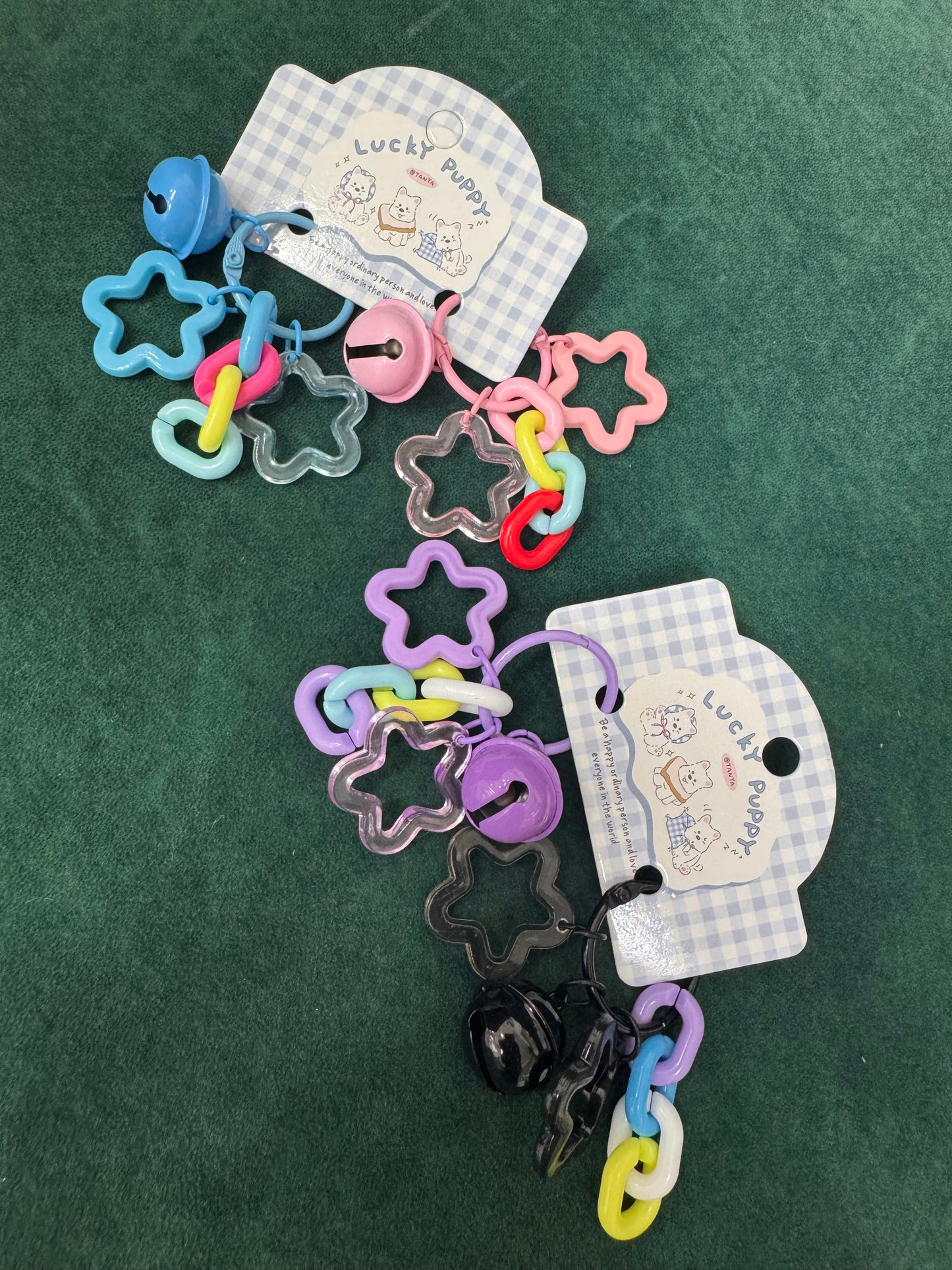 Star bell multi keychain set of 2