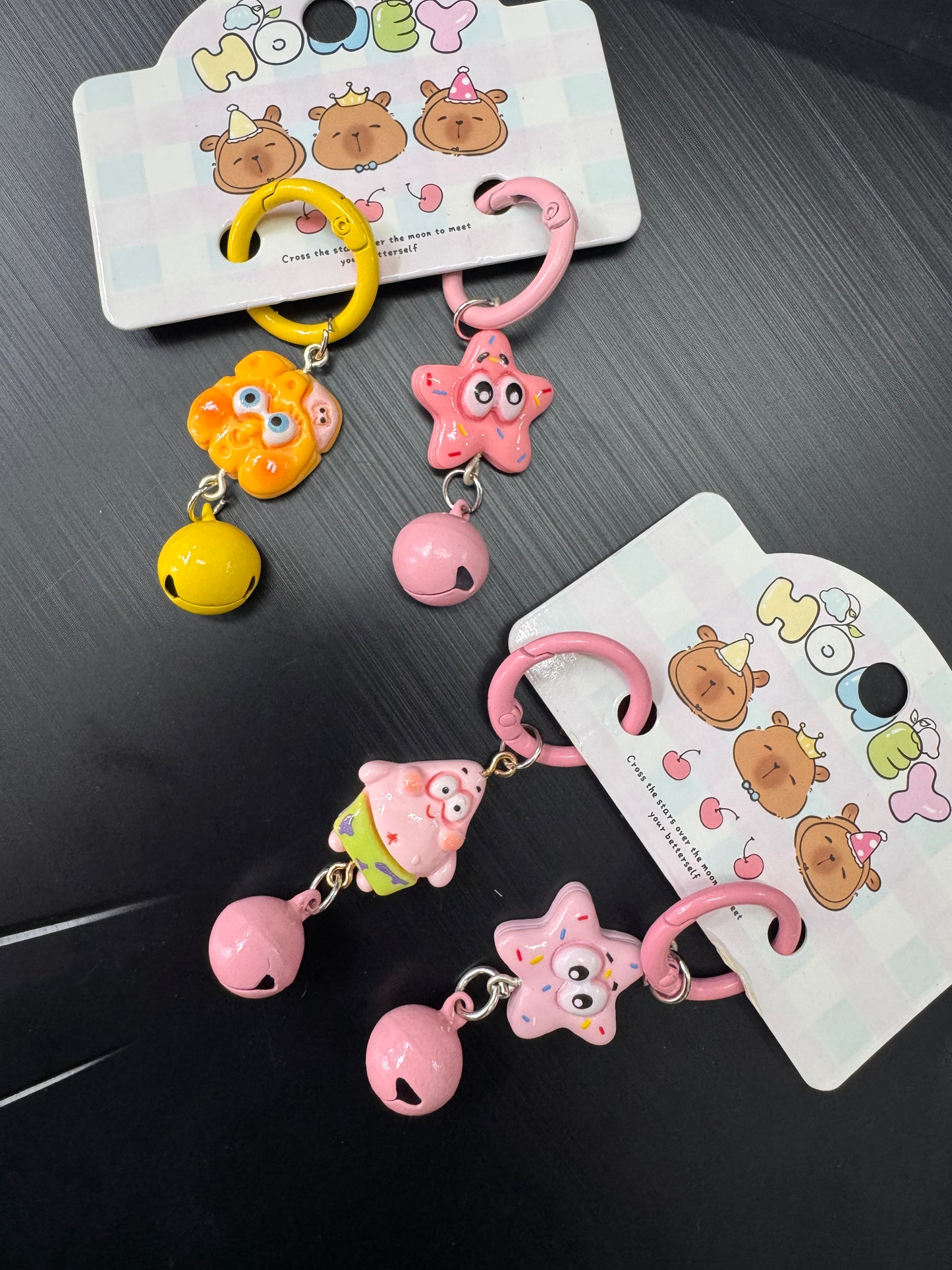 Cartoon key rings set of 2