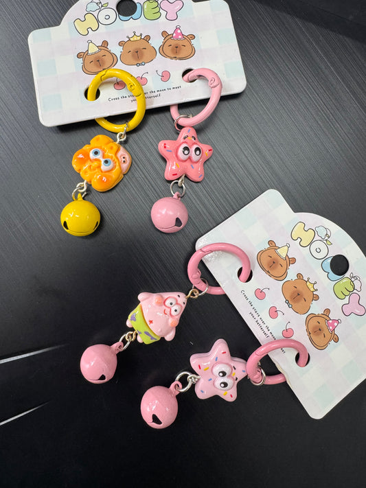 Cartoon key rings set of 2