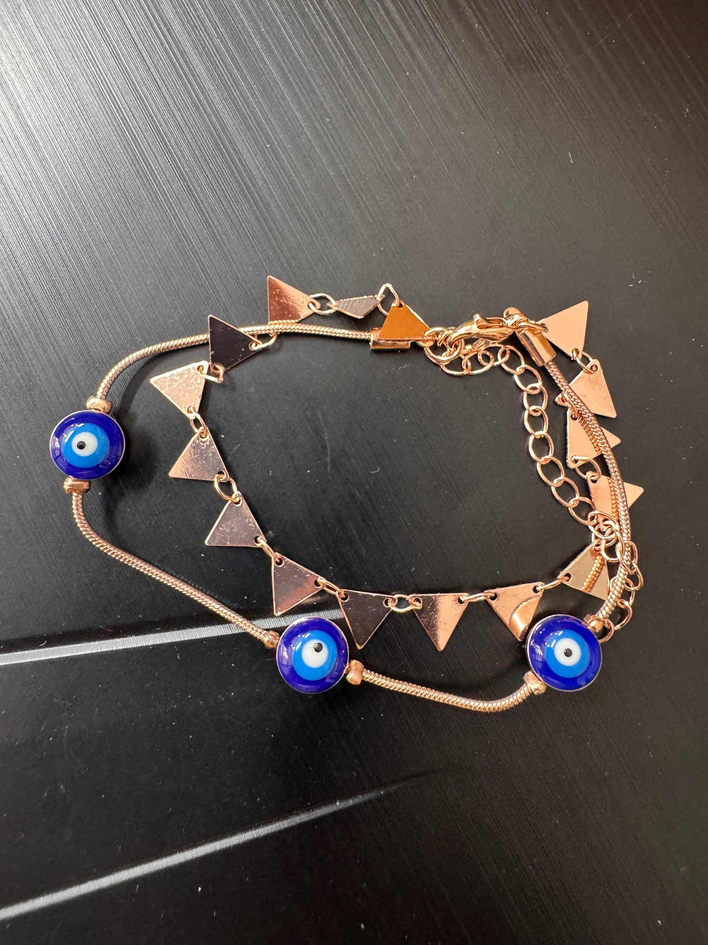 Evil eye double chain bracelets