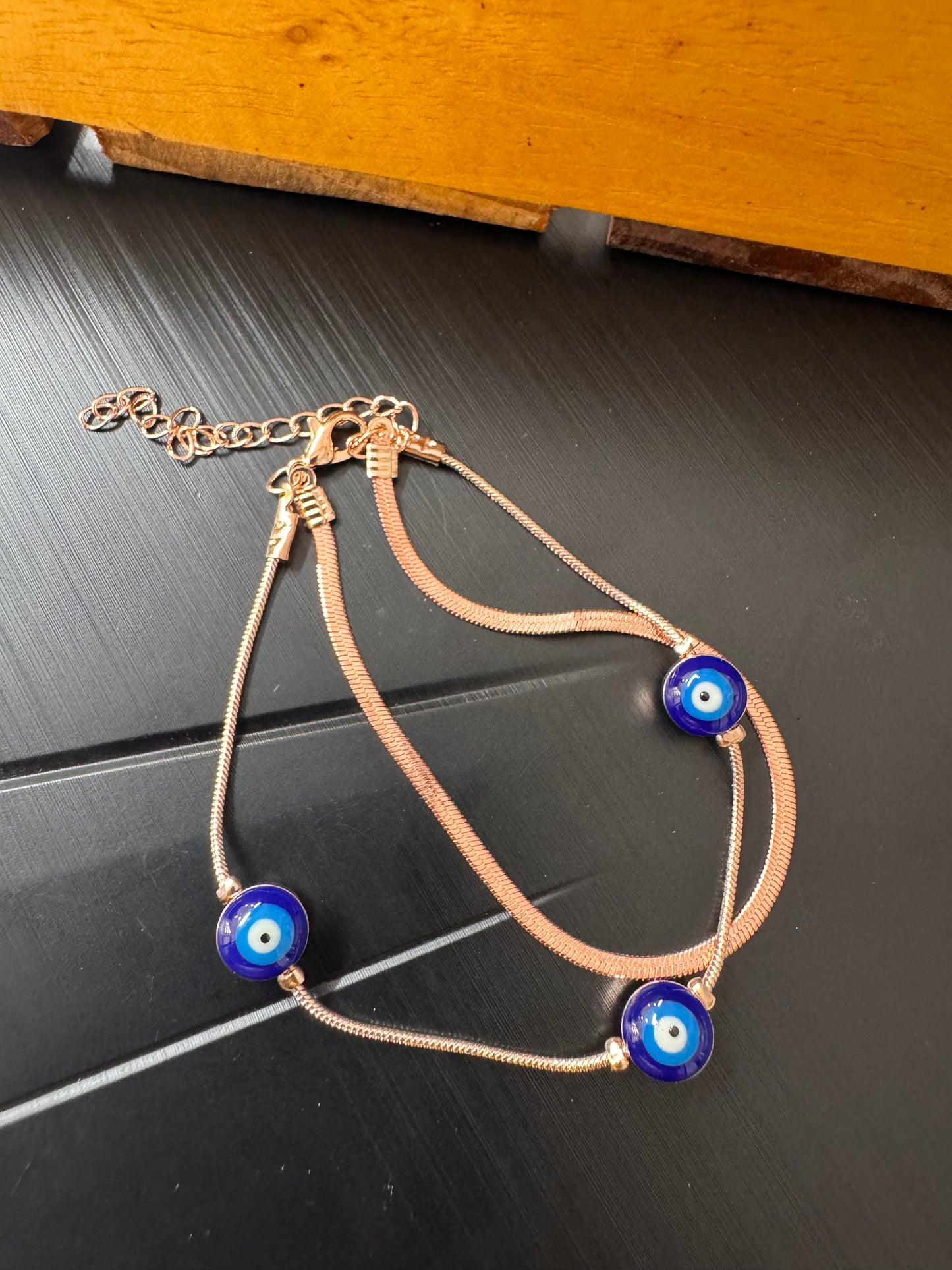 Evil eye double chain bracelets