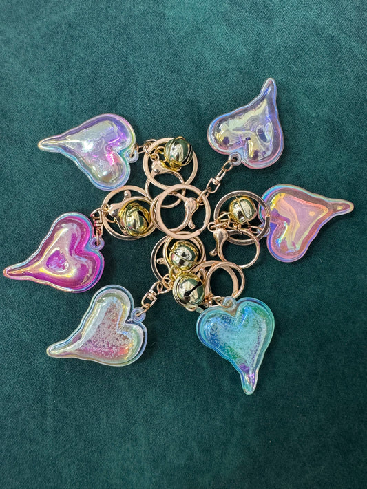 Holographic heart keychains
