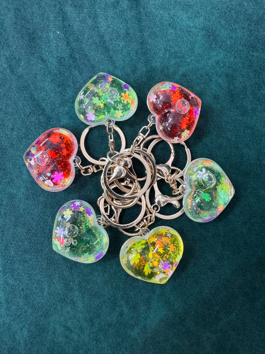 Water heart keychain