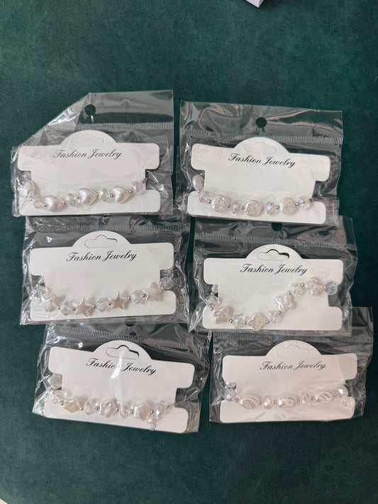 Pearl adjustable bracelets silver