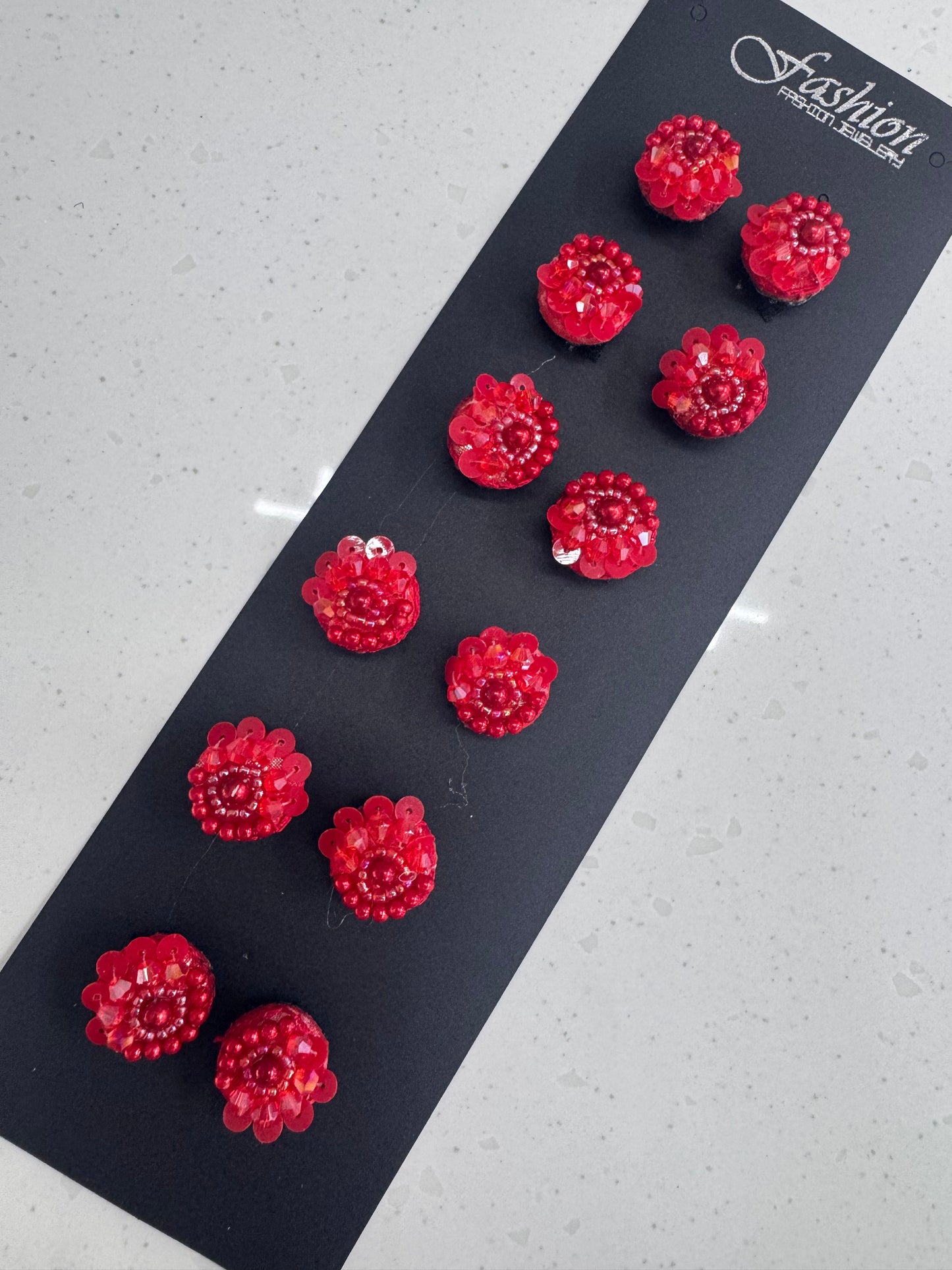 Red flower stick ons