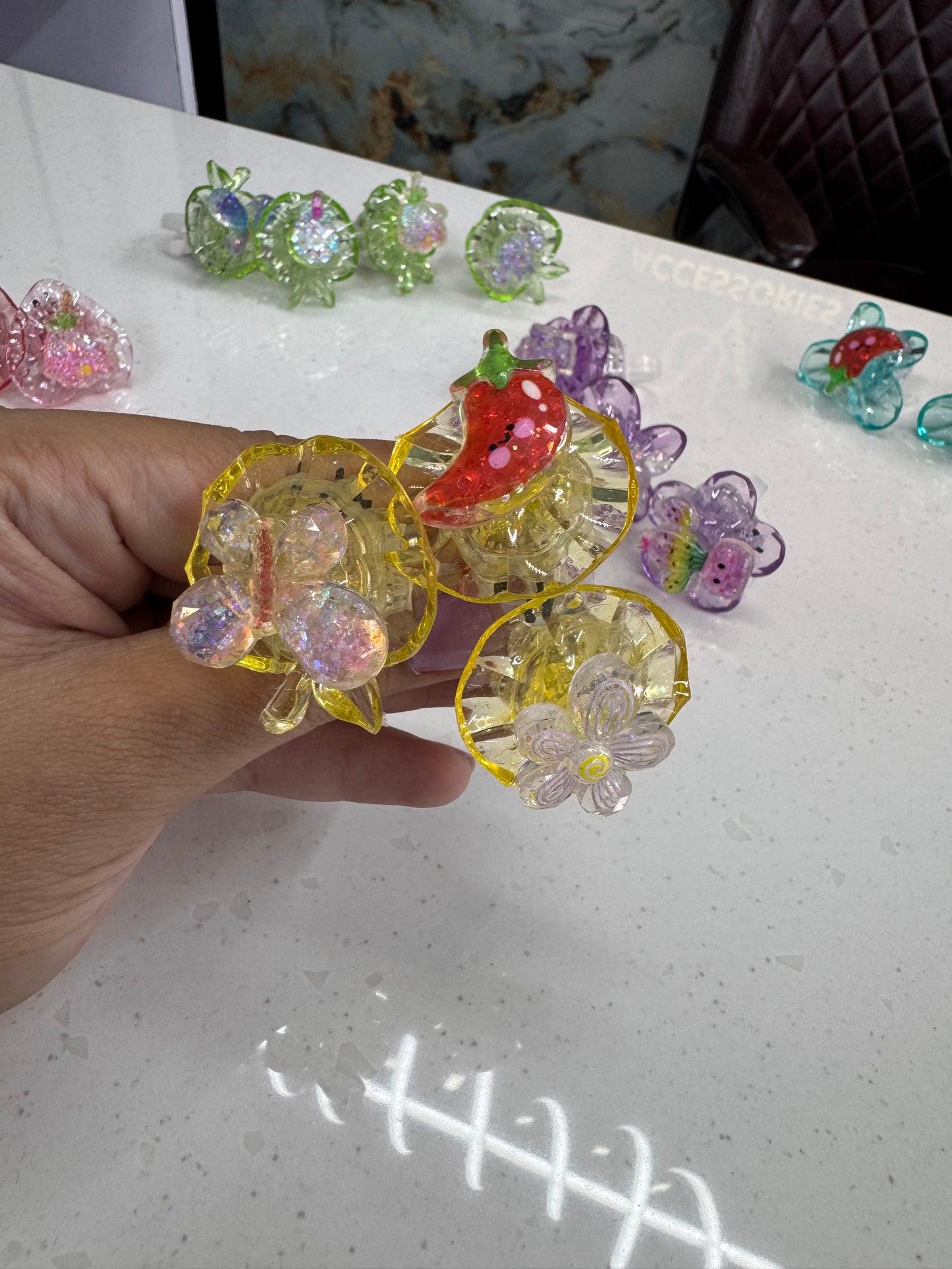 Kids lighting glass rings