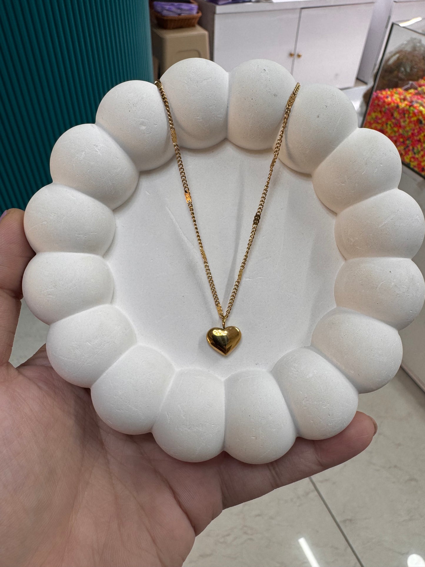 Heart anti tarnish chain