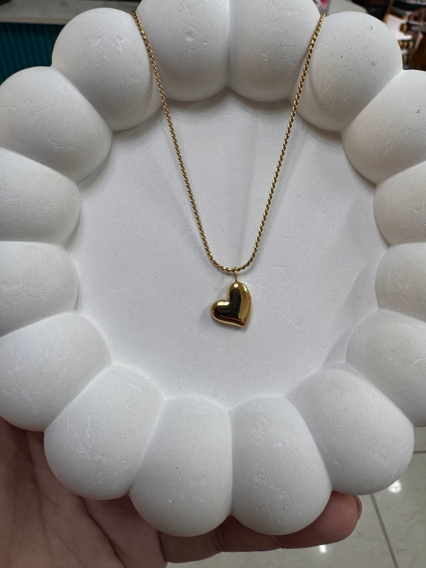 Heart anti tarnish chain