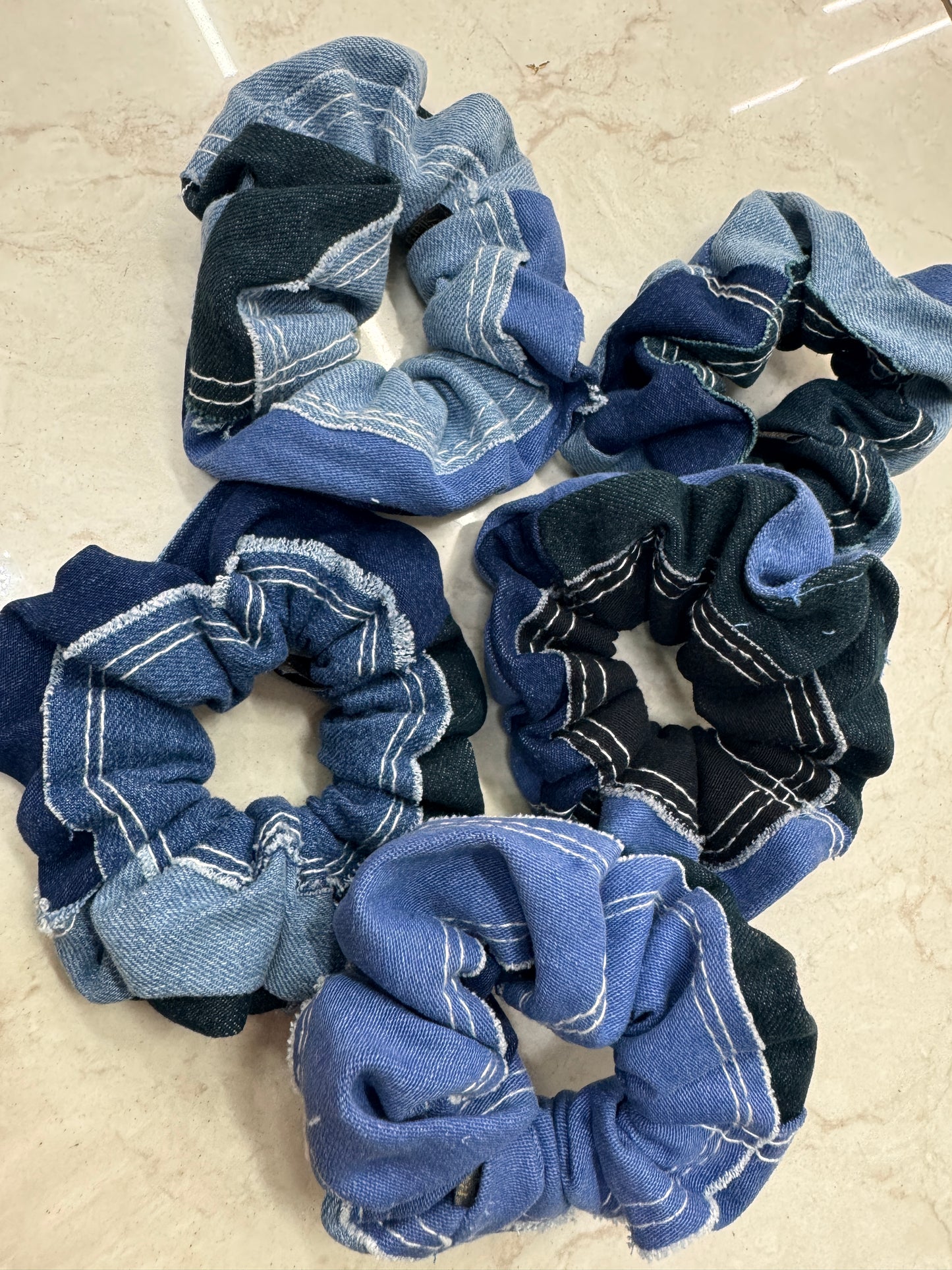 Denim scrunchie
