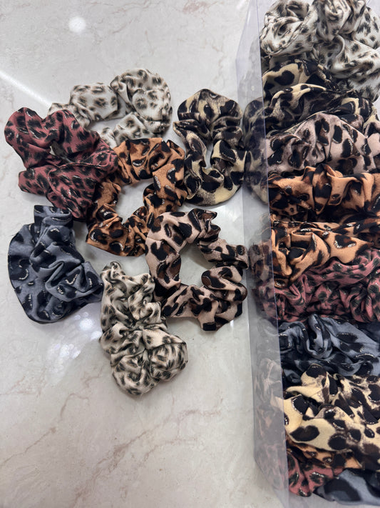 Animal print scrunchies