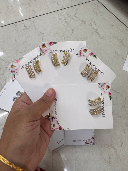 Gold pearl hoops