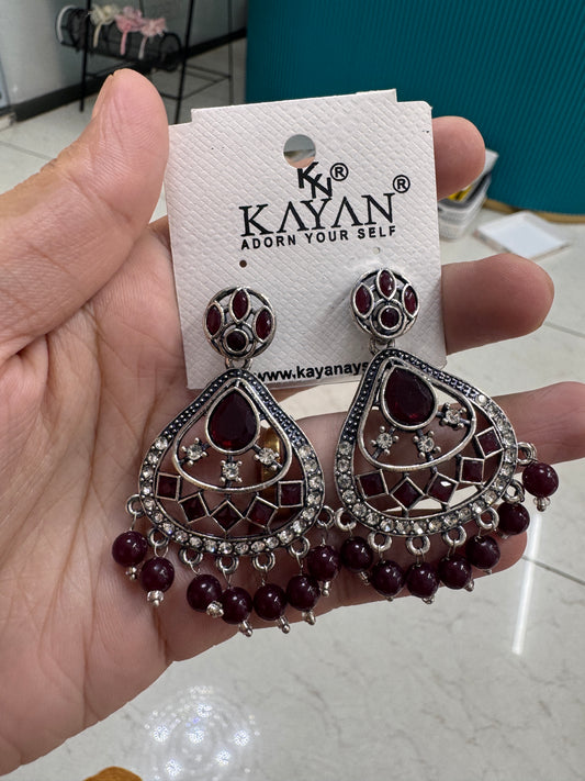 Kundan beads chandbalis