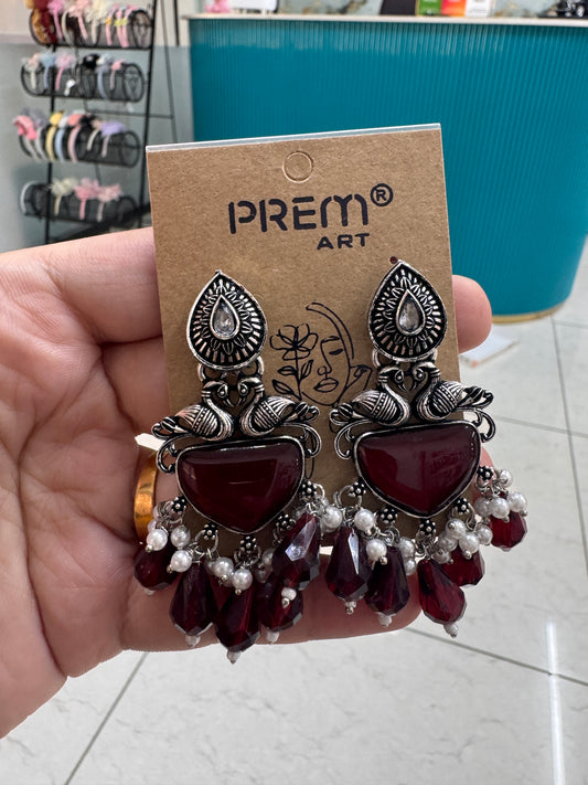 Winered silver earrings