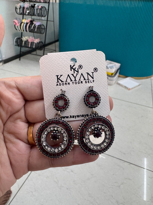 Stone silver earrings