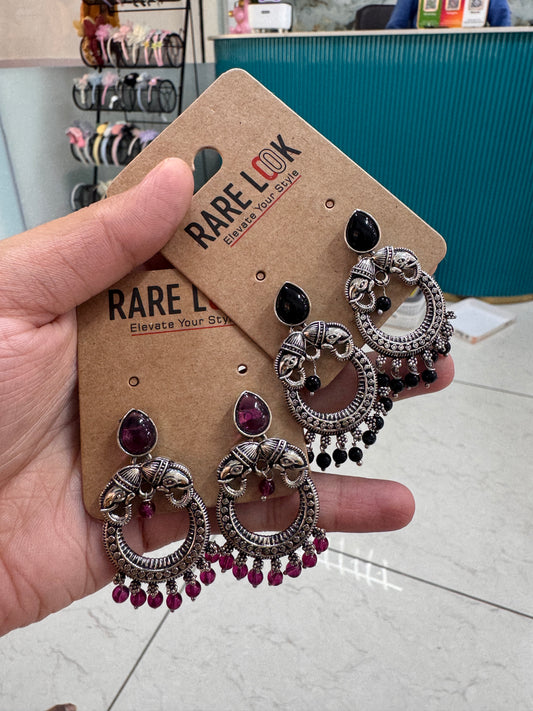 Elephant kundan earrings