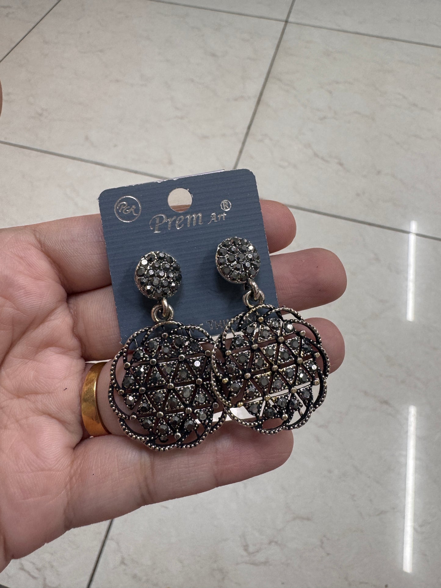 Black stone earrings