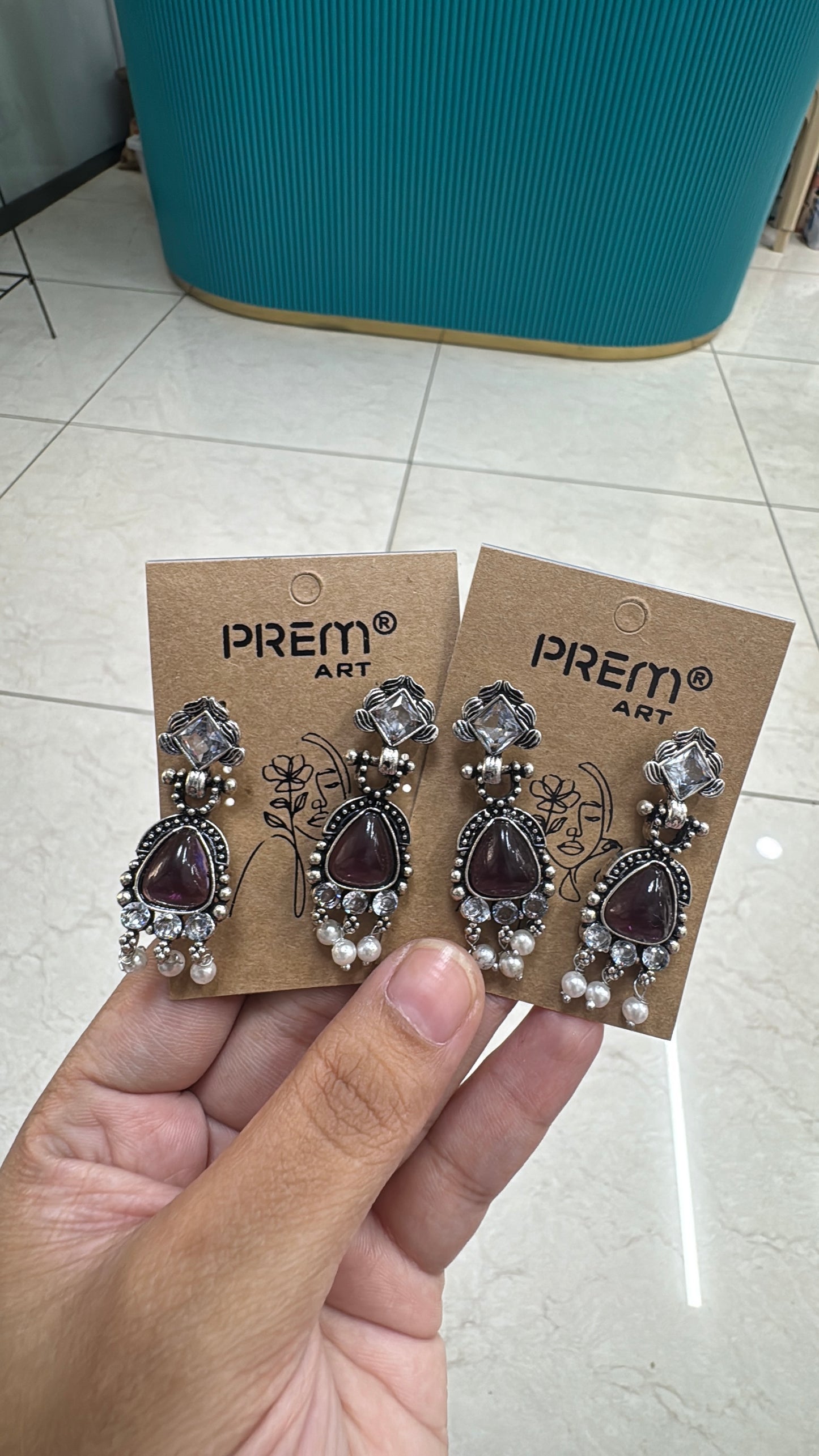 Brown stone earrings