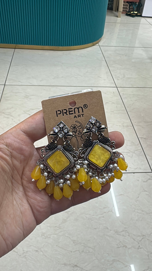 Yellow drop earrings