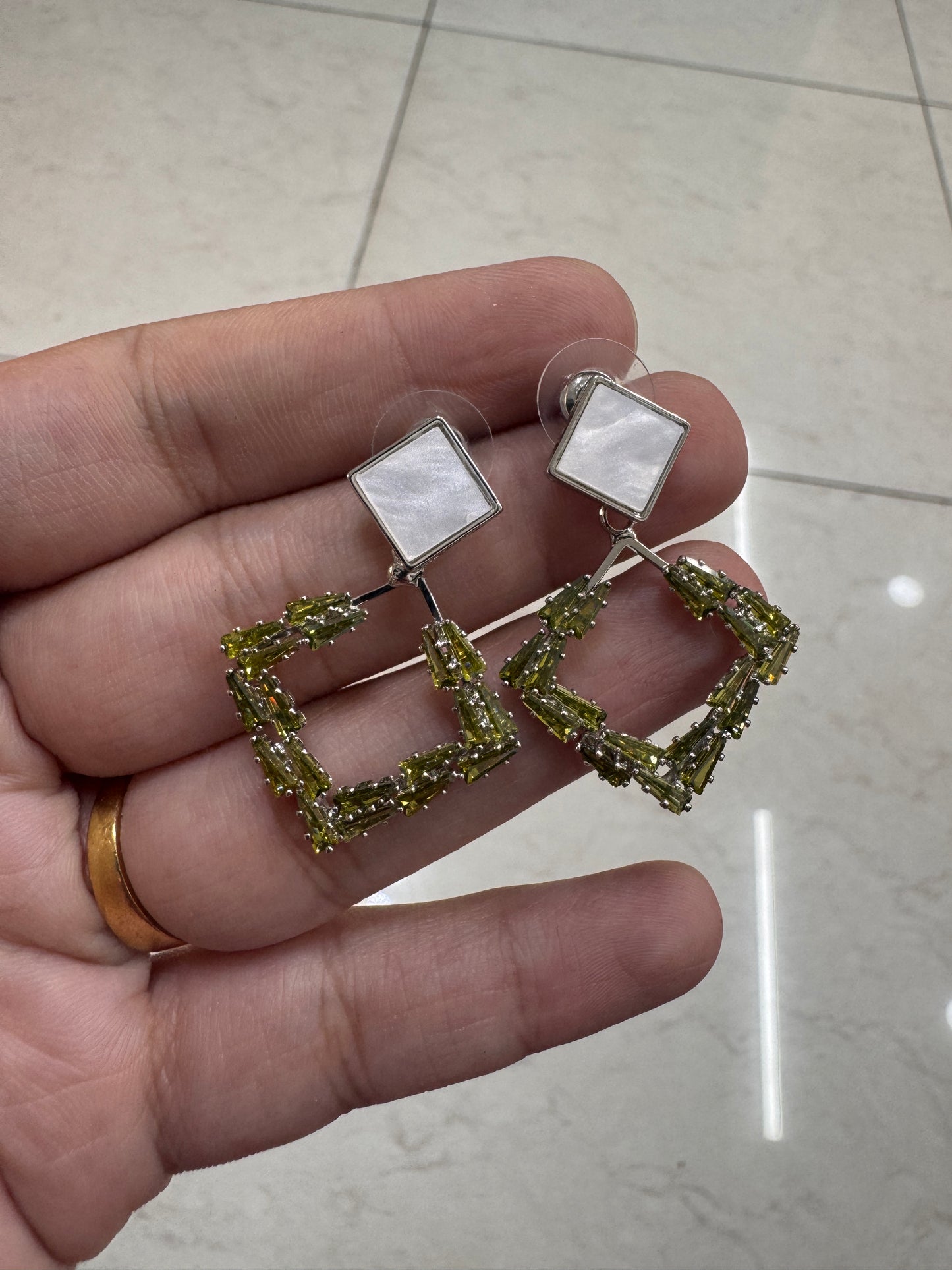Green western earrings