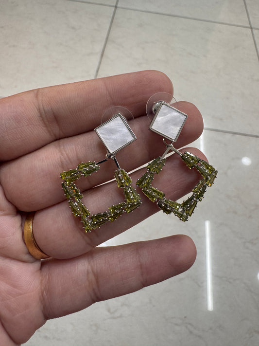 Green western earrings