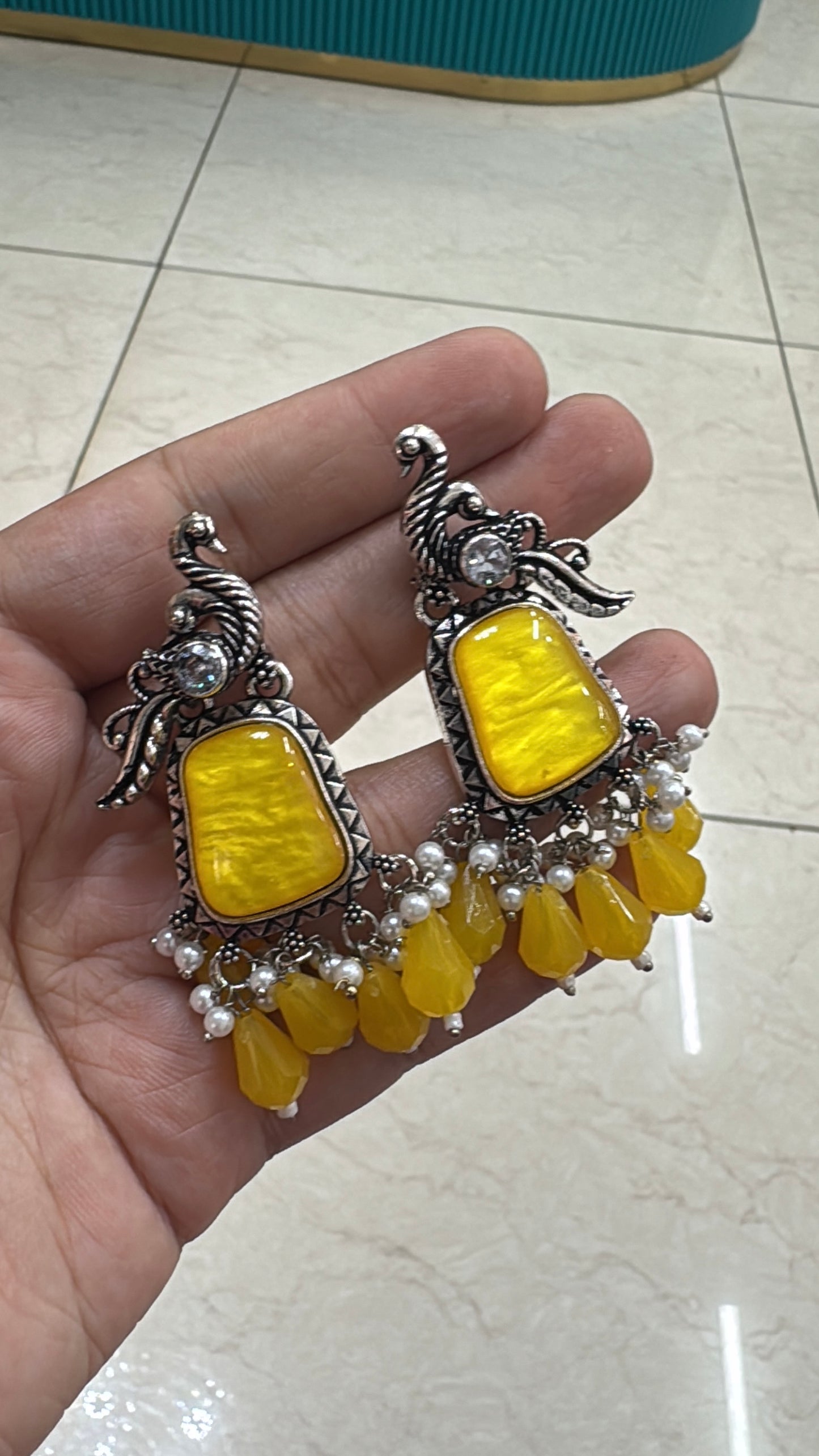 Jade stone earrings