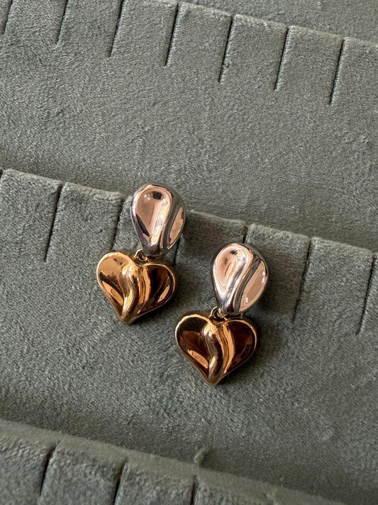 Heart drop ear rings