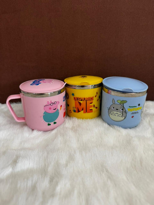 Stainless steel mugs with lids