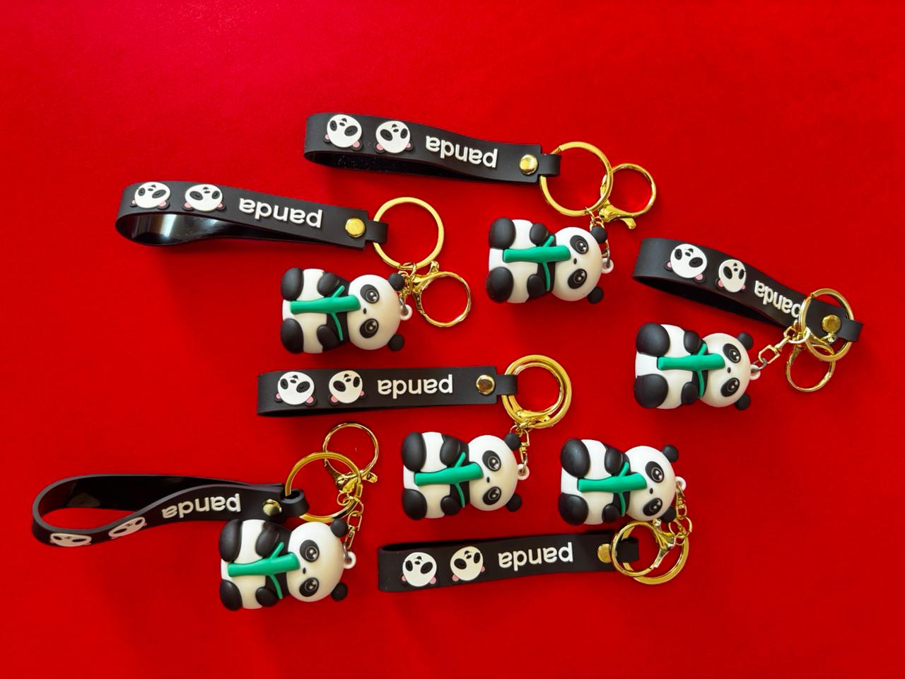 Panda silicon keychains