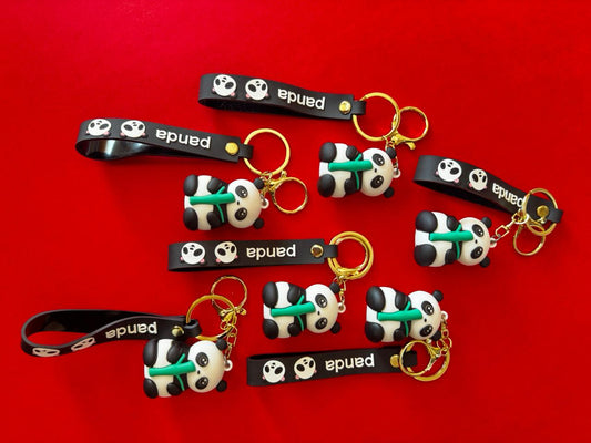 Panda silicon keychains