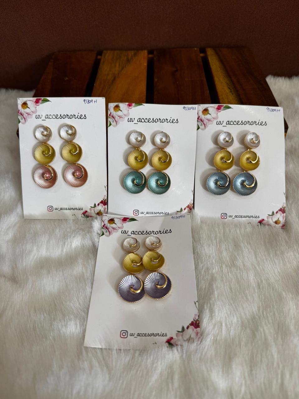 Coin enamel earrings