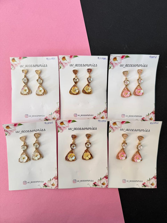 Flower stone earrings