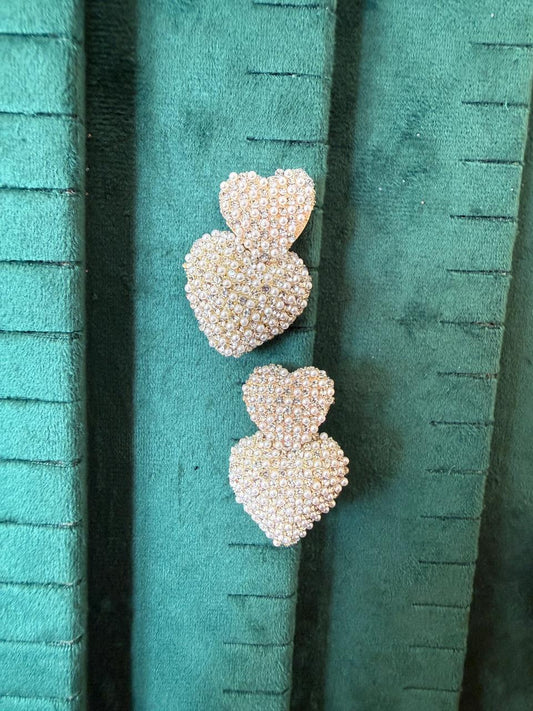 Pearl heart earrings
