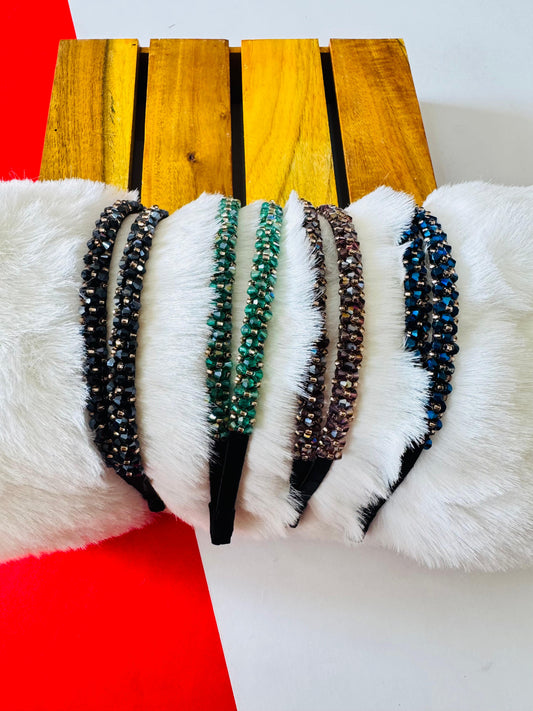 Double layer stone headband