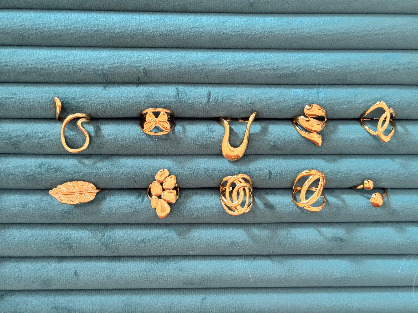 Adjustable gold rings anti tarnish