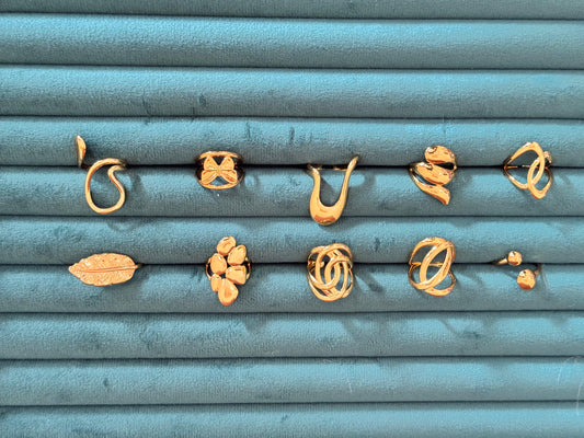 Adjustable gold rings anti tarnish