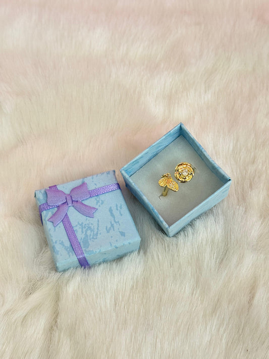 Exclusive flower butterfly ring