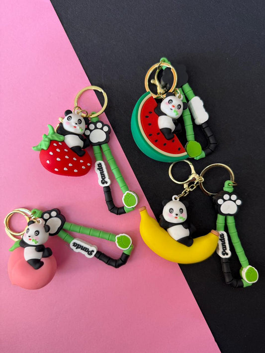 Panda silicon keychains