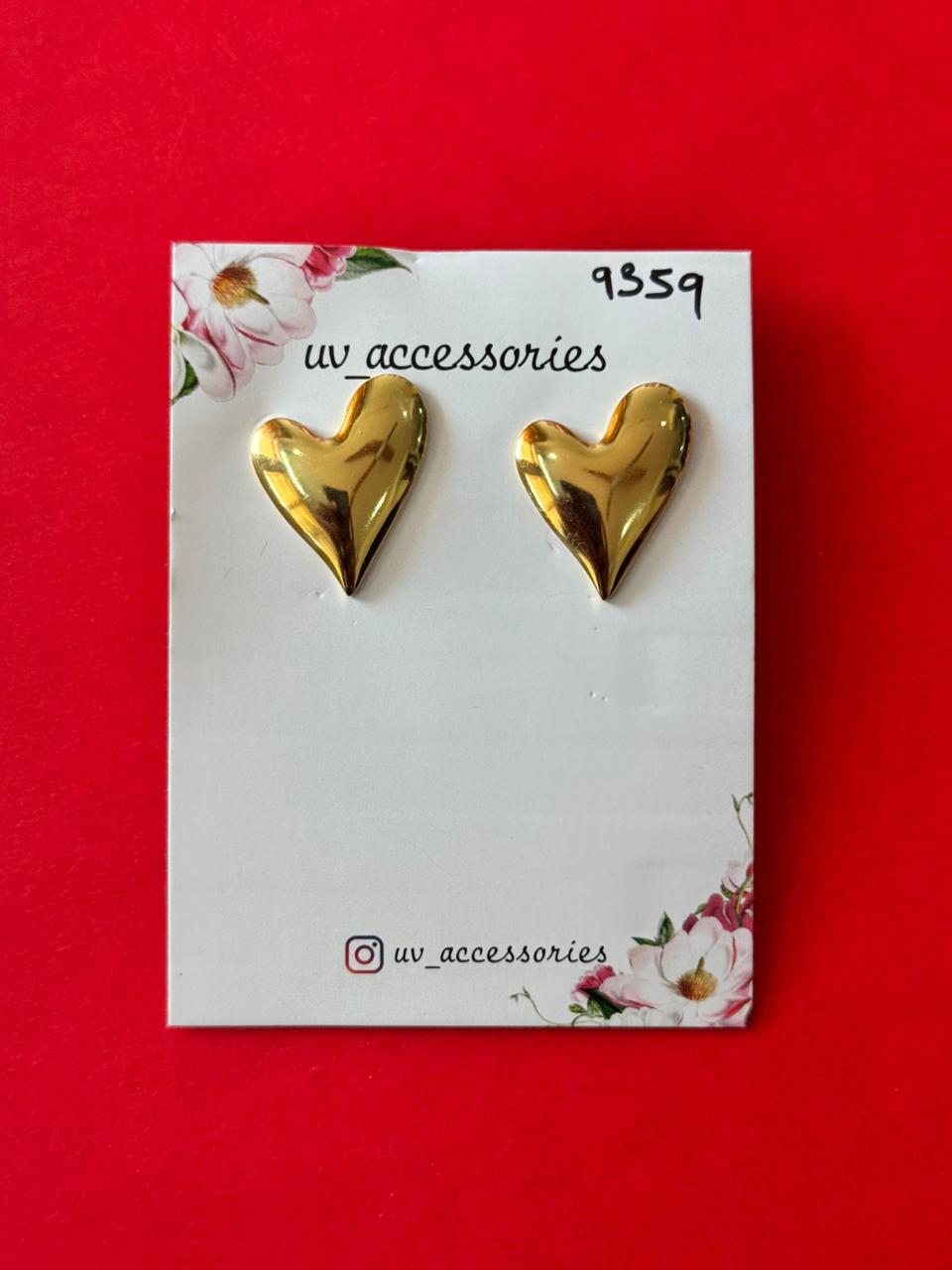 Heart studs anti tarnish