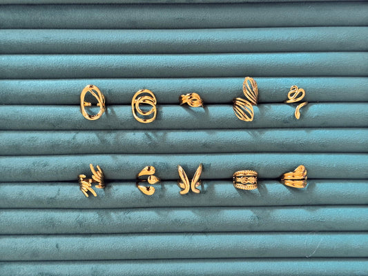 Adjustable gold anti tarnish rings