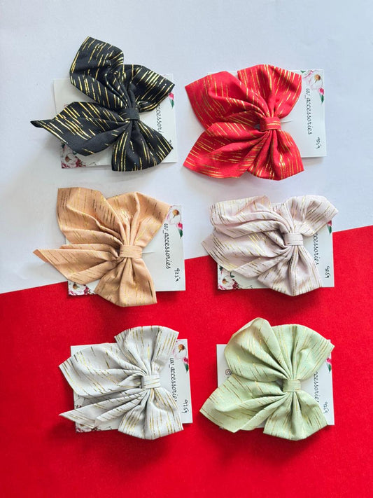 Stripes bow clips