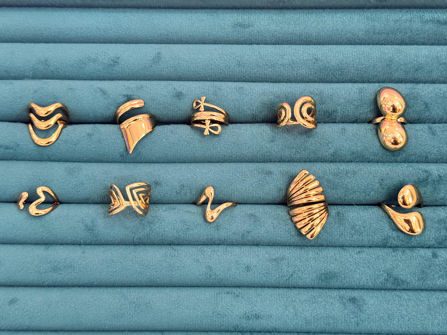 Adjustable gold rings anti tarnish