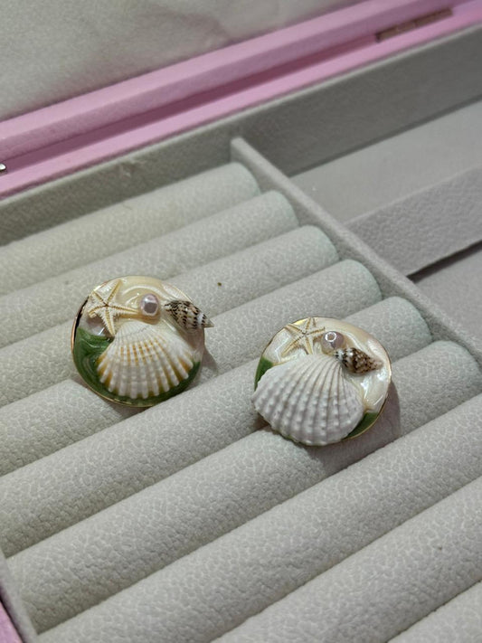 Sea shell studs
