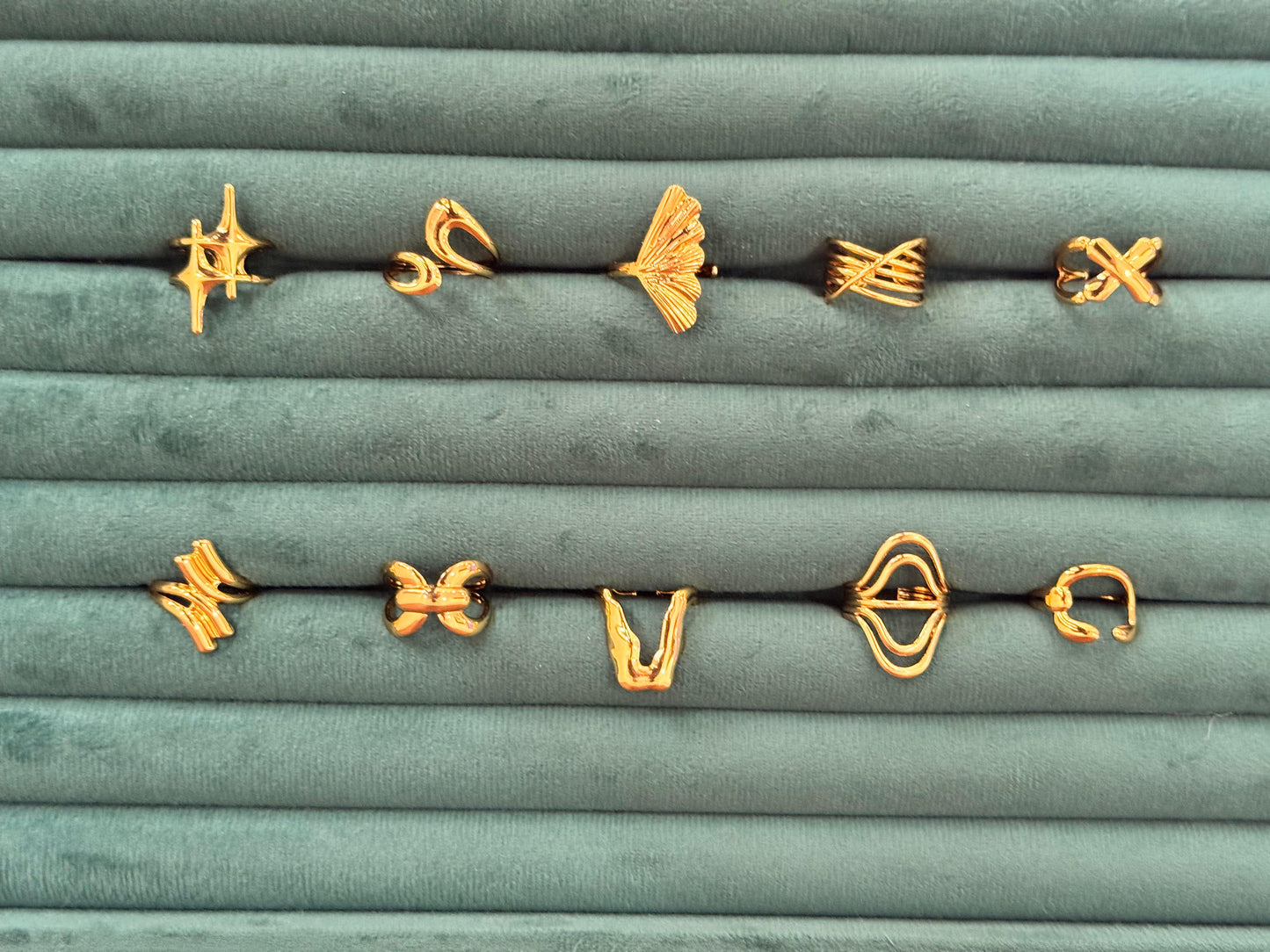 Adjustable gold rings anti tarnish