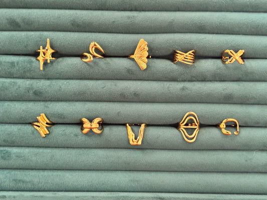 Adjustable gold rings anti tarnish