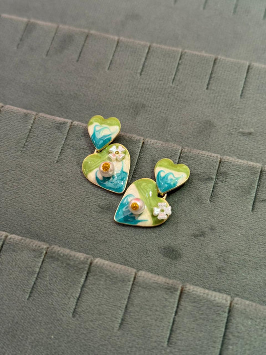 Enamel heart hangings