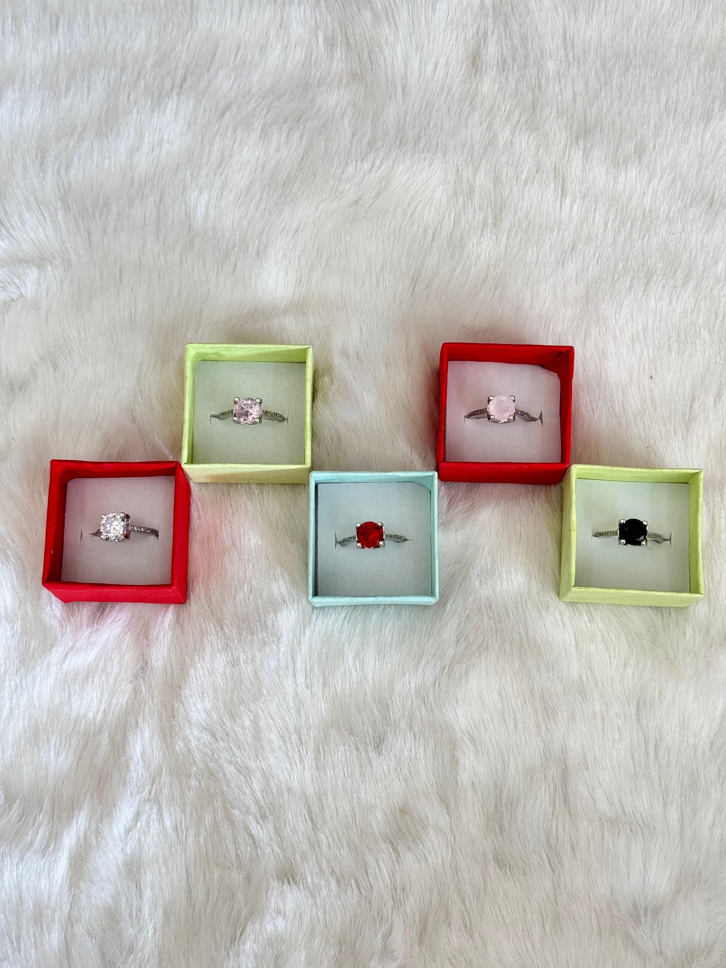 Adjustable stone ring anti tarnish